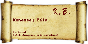 Kenessey Béla névjegykártya