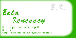 bela kenessey business card